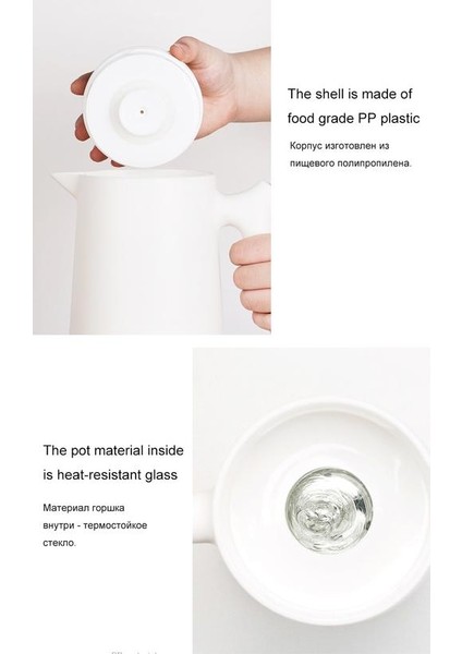 Kapaklı Büyük Kapasiteli Cam Çaydanlık, 1000ML Isı Koruma Pot Çift Duvar Şişesi Su Çiçek Demlik Cezve | Çaydanlıklar (B)(Yurt Dışından) fırsatları