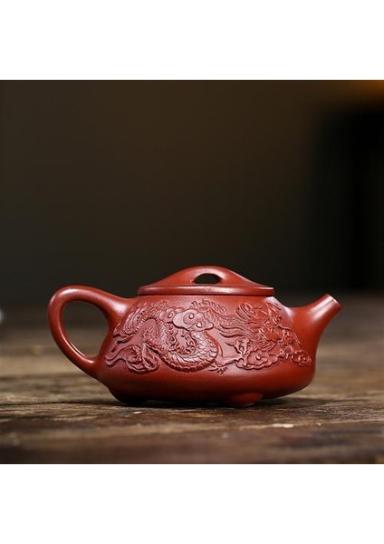 Büyük Kırmızı Çaydanlık El Öbek Ejderha Dragons Taş Scoop Çaydanlık Kung Fu Çay | Çaydanlıklar(Yurt Dışından) fiyatları