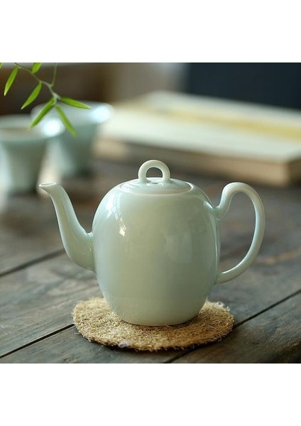 Basit El Yapımı Mini Çaydanlık Gölge Yeşil Sır Beyaz Seramik Çaydanlık Zaman Filtre Çaydanlık Çay Su Isıtıcısı Çay Demlik Kung Fu Çay Seti | Çaydanlıklar(Yurt Dışından)