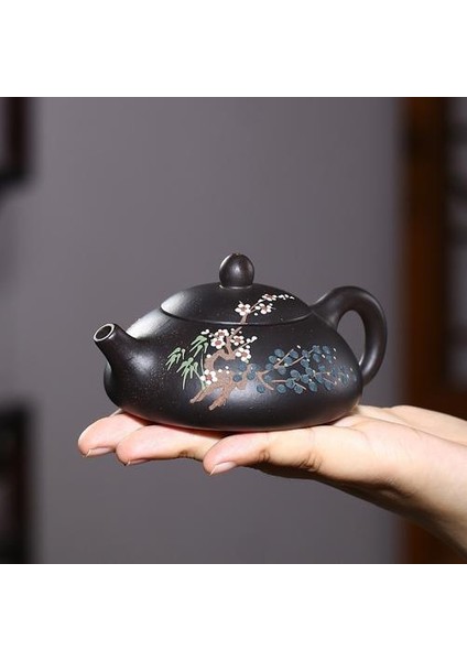 El Yapımı Çiçek Boyama Shipiao Çay Su Isıtıcısı Yeşil Kırmızı Çay Için Mor Kil Çaydanlıklar Ev Kung Fu Teaware Setleri 160ML | Çaydanlıklar(Yurt Dışından) fırsatları