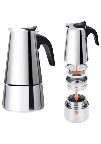 Paslanmaz Çelik Cezve Moka Pot Kahve Makinesi Mocha Espresso Latte Percolator Brewer Latte Kahve Araçları | Kahve Tencere(Yurt Dışından)