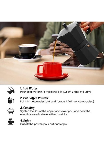 300ML Kahve Makinesi Pot, Mocha Espresso Percolator Pot, Ev / Açık Stopetop, Kahve Makinesi Araçları | Kahve Tencere(Yurt Dışından) modelleri