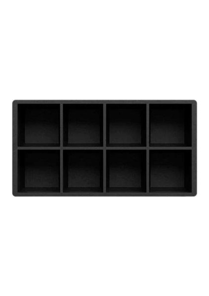 8 Izgaralar Kare Buz Küpü Tepsi Kalıp Buz Küpleri Silikon Kalıp Dıy Dondurma Viski Kokteyller Için Kalıp Jöle Maker Yapma (21.5 * 11.5 * 5 Cm, Siyah)(Yurt Dışından)