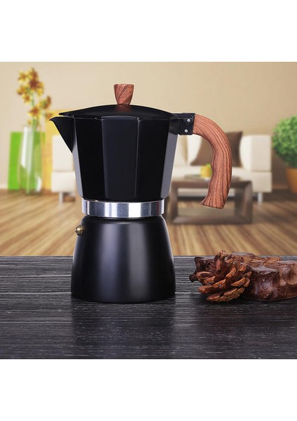 300 ml Cezve Italyan Espresso Soba Üst Kahve Makinesi Percolator Pot Moka Cezve Siyah | Kahve Kapları(Yurt Dışından)