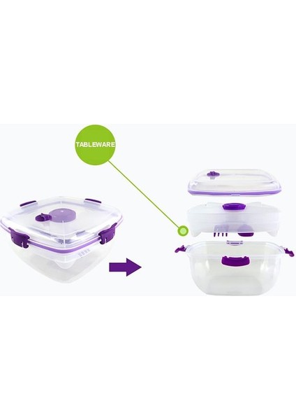 Plastik Öğle Yemeği Kutusu Gıda Konteyner Taşınabilir Mutfak Depolama Organizasyon Öğrenci Çocuklar Lunchbox Sebze Meyve Pirinç Salatası | Öğle Yemeği Kutuları (Mor)(Yurt Dışından)