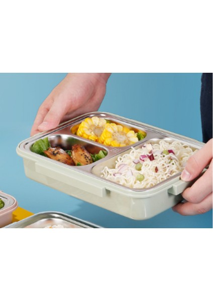 1000 ml Paslanmaz Çelik 304 Öğle Yemeği Kutusu Bölme Sızdırmaz Termal Bento Kutusu Yetişkin Çocuklar Gıda Konteyner Mikrodalga Yemek Kutusu | Öğle Yemeği Kutuları (Yeşil)(Yurt Dışından)