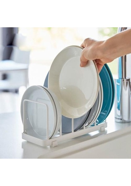 Mutfak Organizatör Tepsi Raf Pot Kapak Raf Paslanmaz Çelik Kaşık Tutucu Pot Kapak Raf Dish Raf Pan Kapak Standı Mutfak Aracı | Raflar ve sahipler (Beyaz)(Yurt Dışından)