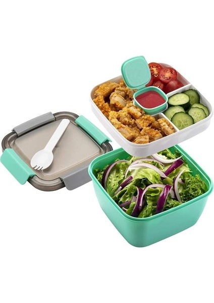 52 Oz Salata Öğle Yemeği Konteyner Kutusu Gitmek Için Salata Kaseleri Gitmek Için Salata Salatası Sazıları Salata Kaplama ve Atıştırmalıklar | Öğle Yemeği Kutuları (Yeşil)(Yurt Dışından)