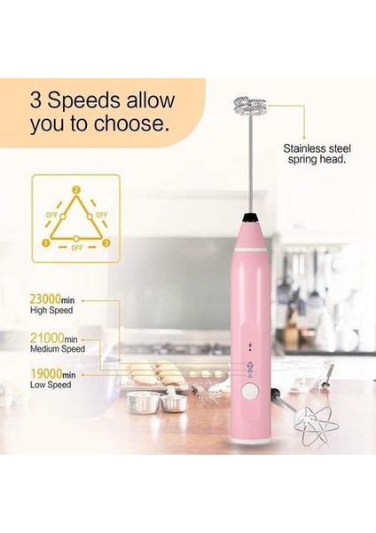 Elektrikli El Süt Frooter Blender USB Şarj ile Kabarcık Makinesi Çırpma Mikser Kahve Cappuccino Paslanmaz Çelik Için Çift Me | Sütlü Anneler(Yurt Dışından)