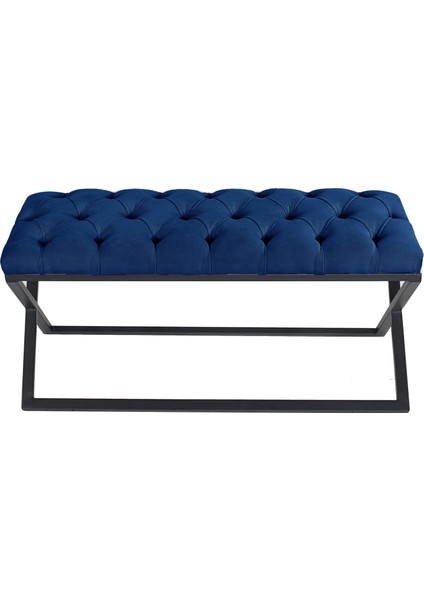 Varcera Krem Puf Çapraz Metal Ayaklı, Kapitoneli Chester Model Bench modelleri
