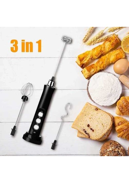 Şarj Edilebilir Elektrikli Süt Frother 2 Çırpma ile 3 Hızlar Ayarlanabilir El Köpük Makinesi Yumurta Çırpıcı Kahve Içecek Mikser Blender | Sütlüler(Yurt Dışından)