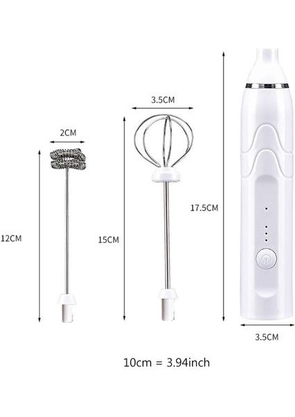 Elektrikli Süt Froother El Köpük Makinesi Mini Blender USB Şarj Edilebilir Kahve Frother 2 Paslanmaz Çırpma ile | Sütlü Anneler(Yurt Dışından)