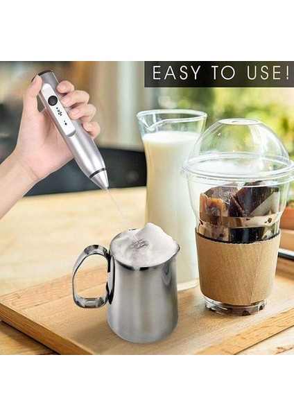 2 Çırpma Makinesi ile Şarj Edilebilir Elektrikli Süt Frother, Kahve, Latte, Cappuccino, Sıcak Çikolata, Dayanıklı Dr | Sütlü Anneler Için El Köpüğü Makinesi(Yurt Dışından)