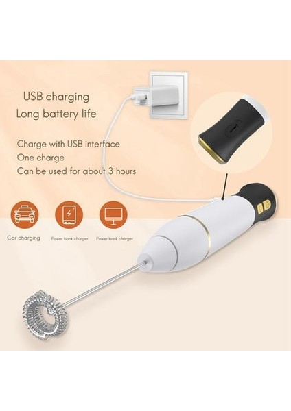 Elektrikli Mikser Blender 2 Hızlar Süt Frother El USB Karışımı Yumurta Mutfak Mikser Kabarcık Makinesi Çırpma Çırpma | Sütlüler(Yurt Dışından)