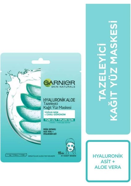 Garnier Kağıt Maske Tazeleyici Hyaluronik Aloe 28 gr fiyatları