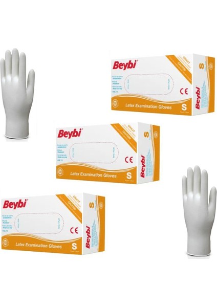 Lateks Pudralı Muayene Eldiven Small 3 x100'lü