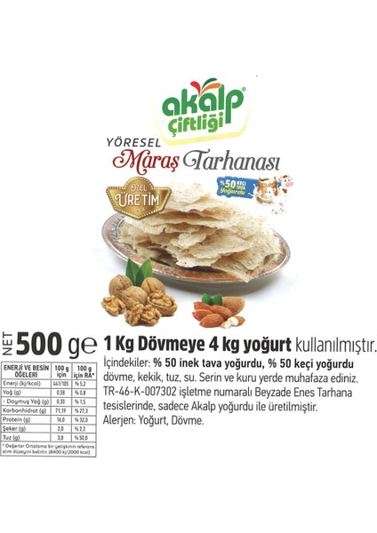 Akalp Çiftliği Ev Yapımı Maraş Tarhanası 500 gr