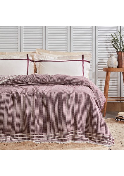 Bedding Colin Çift Kişilik Pike Takımı - Bordo