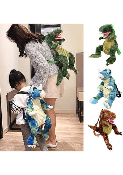 Moda Ebeveyn-Çocuk 3D Dinozor Kahverengi Sırt Çantası (Yurt Dışından)