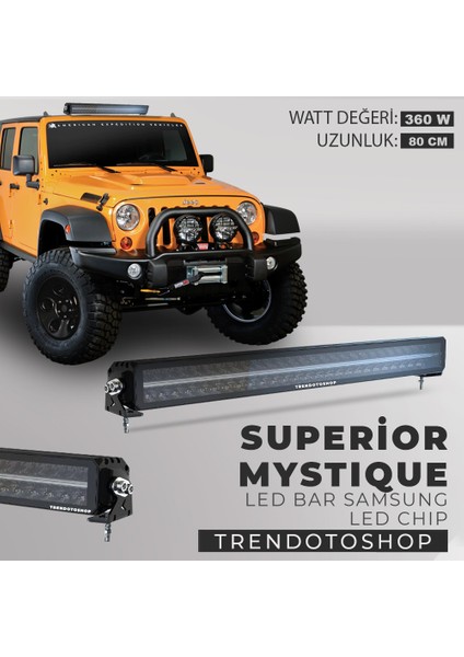 Superior Mystique 80 cm 360W Amber-Beyaz Angel Off Road LED Bar fiyatları