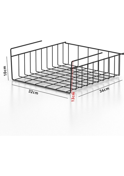 Dolap Içi Organizer Kanguru Raf Mat Siyah SF074