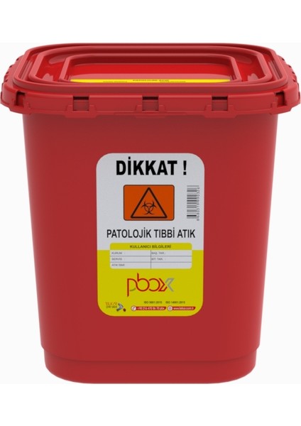30 Lt Köşeli Patolojik Atık Kutusu