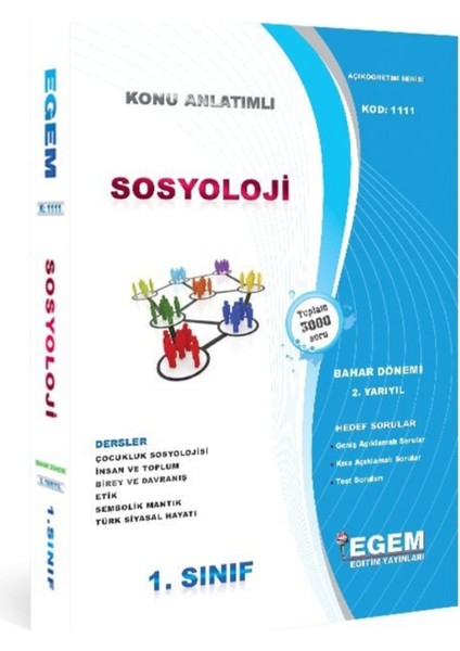 AÖF 1. Sınıf Sosyoloji Bahar Dönemi Konu Anlatımlı Soru Bankası (2. Yarıyıl)
