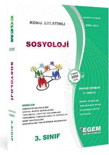 AÖF 3. Sınıf Sosyoloji Bahar Dönemi Konu Anlatımlı Soru Bankası 6. Yarıyıl