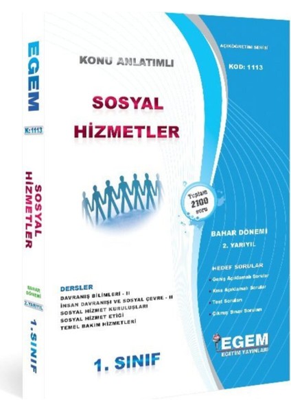 AÖF 1. Sınıf Sosyal Hizmetler(Bahar Dönemi)Konu Anlatımlı Soru Bankası(2. Yarıyıl)