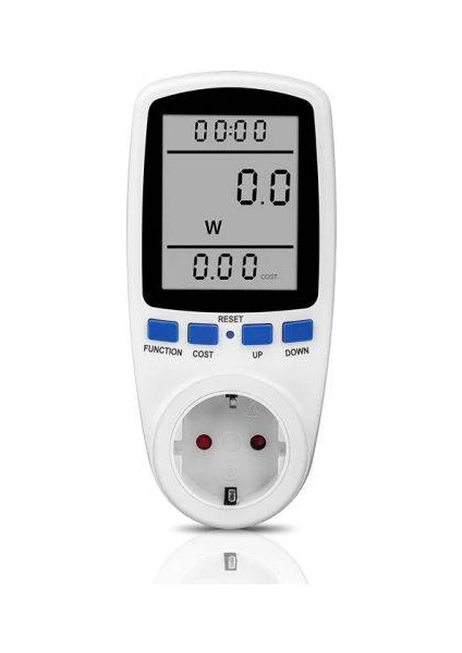 Wattmetre Enerji Tüketim Ölçer Priz Yüksek Güç Uyarıcılı Sarfiyat Ölçer Ölçüm Priz 230V-3680W