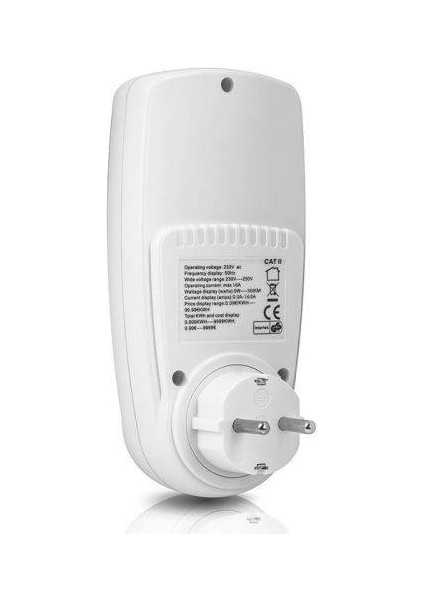 Wattmetre Enerji Tüketim Ölçer Priz Yüksek Güç Uyarıcılı Sarfiyat Ölçer Ölçüm Priz 230V-3680W