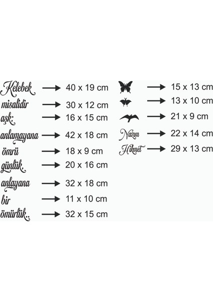 120*80 cm Kelebek Misalidir Aşk Ahşap Duvar Yazısı