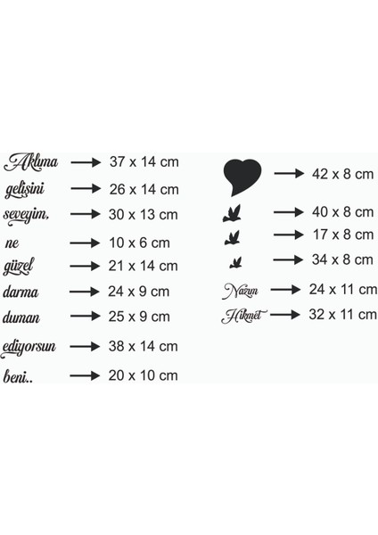 120*80 cm Aklıma Gelişini Seveyim Ahşap Duvar Yazısı