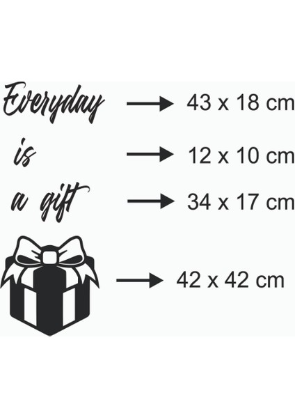 80X60 Everyday Is A Gift Ahşap Duvar Yazısı fiyatları
