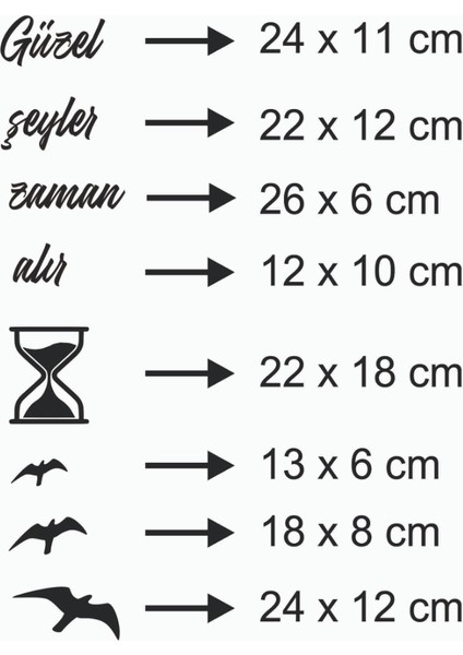 60*80 cm Güzel Şeyler Zaman Alır Ahşap Duvar Yazısı