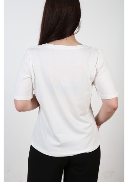 Bayan V Yaka Tshirt modelleri