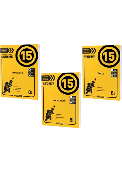 LGS 2023 8. Sınıf Matematik - Türkçe - Fen Deneme Seti 3 Kitap