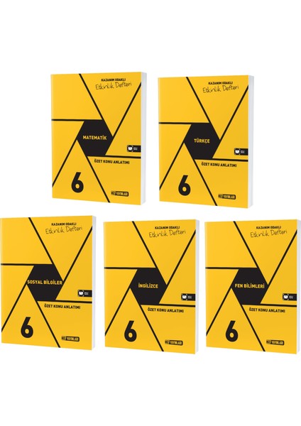 2023 6. Sınıf Matematik Türkçe Fen Sosyal Ingilizce Defter Seti 5 Kitap