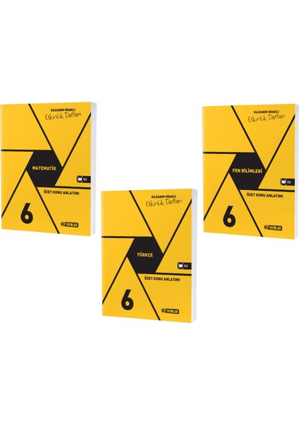 2023 6. Sınıf Matematik - Türkçe - Fen Defter Seti 3 Kitap