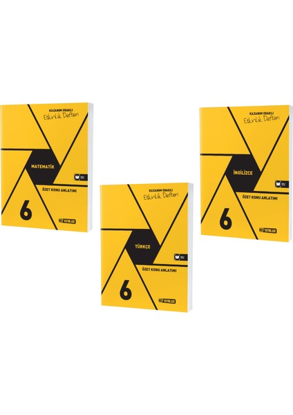 2023 6. Sınıf Matematik - Türkçe - Ingilizce Defter Seti 3 Kitap