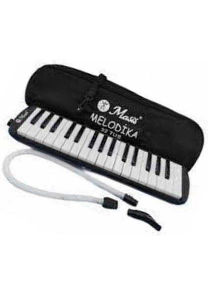 Siyah Melodika 32 Tuş Bez Çantalı 1 Adet Masis 32 Tuşlu Melodika