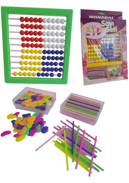 Mishap Seti Yeşil ( Abaküs Fasulye Çubuk ) 1 Paket Monopol Sayı Boncuğu Seti Yeşil