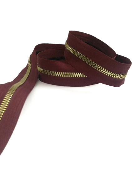 Çanta Fermuarı - Metal Diş - Bordo - 1 Adet