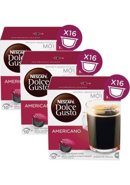 Dolce Gusto Americano Kapsül Kahve 3 x 16 Kapsül