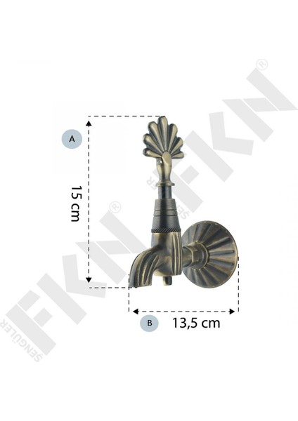 Lpd İkili Hamam Taslı Yonca Antik Osmanlı Musluk (2 Musluk+1 Hamam Tası)