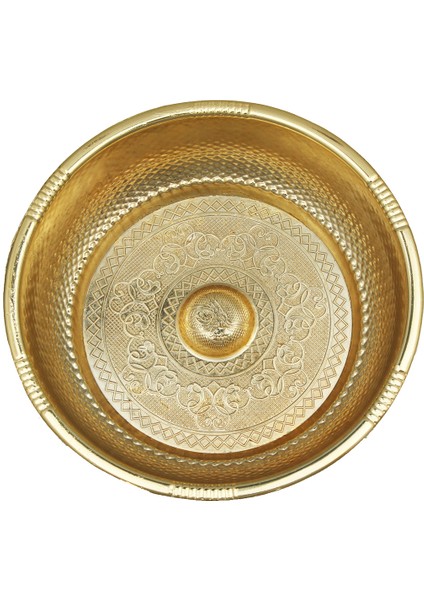 İkili Hamam Taslı Lüks Tuğralı Sarı Osmanlı Musluk (2 Musluk+1 Hamam Tası)
