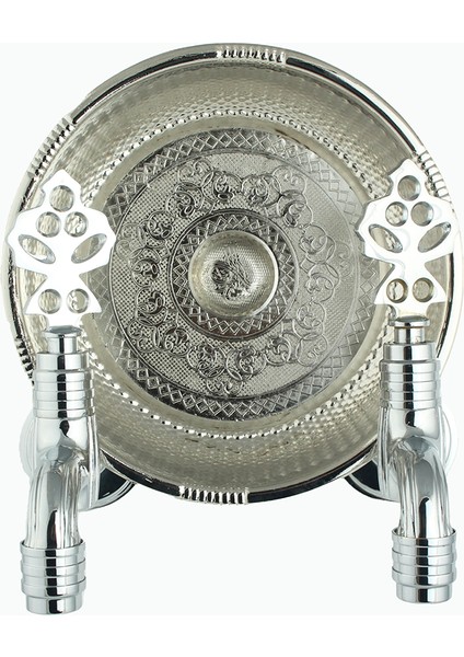 İkili Hamam Taslı Lüx Perlatörlü Krom Osmanlı Musluk (2 Musluk+1 Hamam Tası)