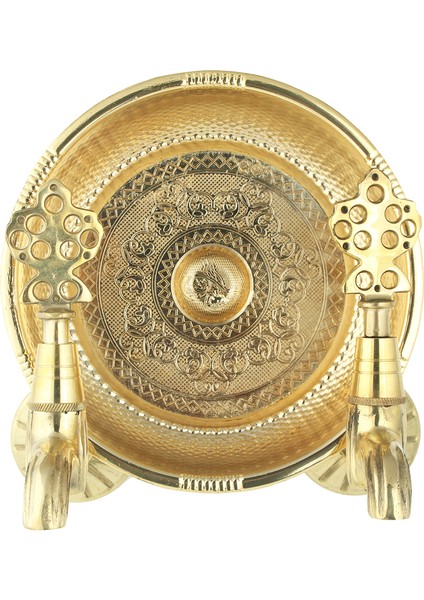 İkili Hamam Taslı Sarı Osmanlı Musluk (2 Musluk+1 Hamam Tası)