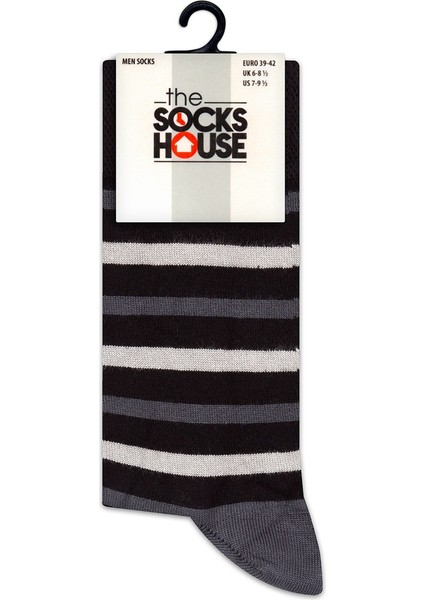 The Socks House Kadın Bambu Gri Çizgili Çorap