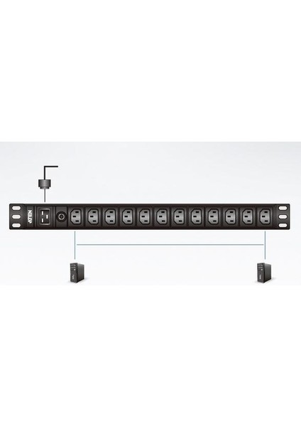 PE0212G 12 Port C13 1u 12AC Outlets Basic Pdu